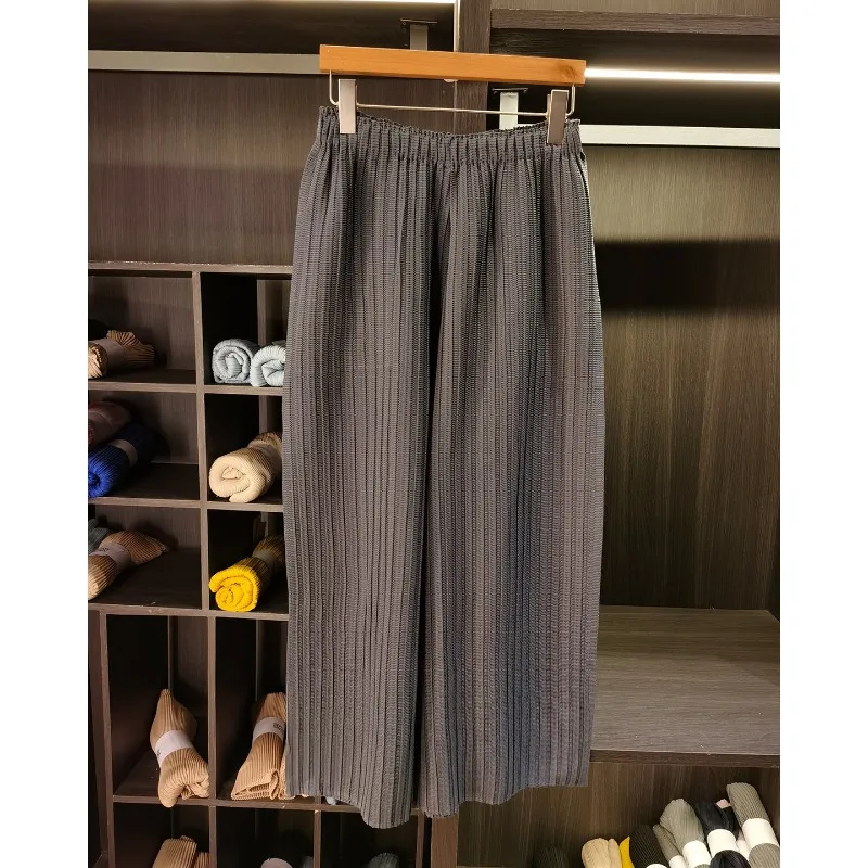 

Miyake Pleated Wide Leg Pants Plisse 2026 Pleated Trousers Straight Female Spring Loose Versatile Casual High Waist Simple Pants