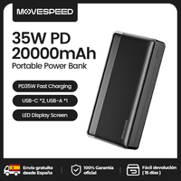 MOVESPEED K20 20000mAh 35W Fast Charge Power Bank Type C USB External Battery for iPhone15 Pro Xiaomi 14  Samsung S23 Powerbank