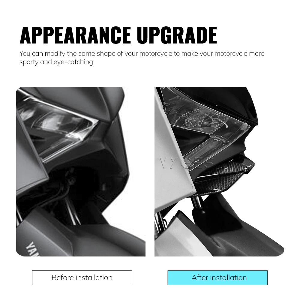 For YAMAHA XMAX 300 XMAX300 X-MAX 2023 2024- Motorcycle Front Fairing Beak Extender Front Spoiler Winglet Aerodynamic Wing