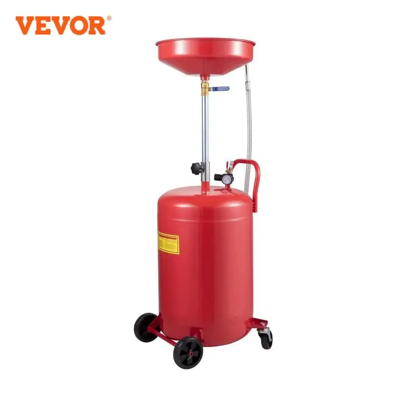 VEVOR 20 Gallon Waste Oil Drain Tank Air Operated Drainer with Pressure Regulating Valve for Fluid Fuel Transfer Drainage