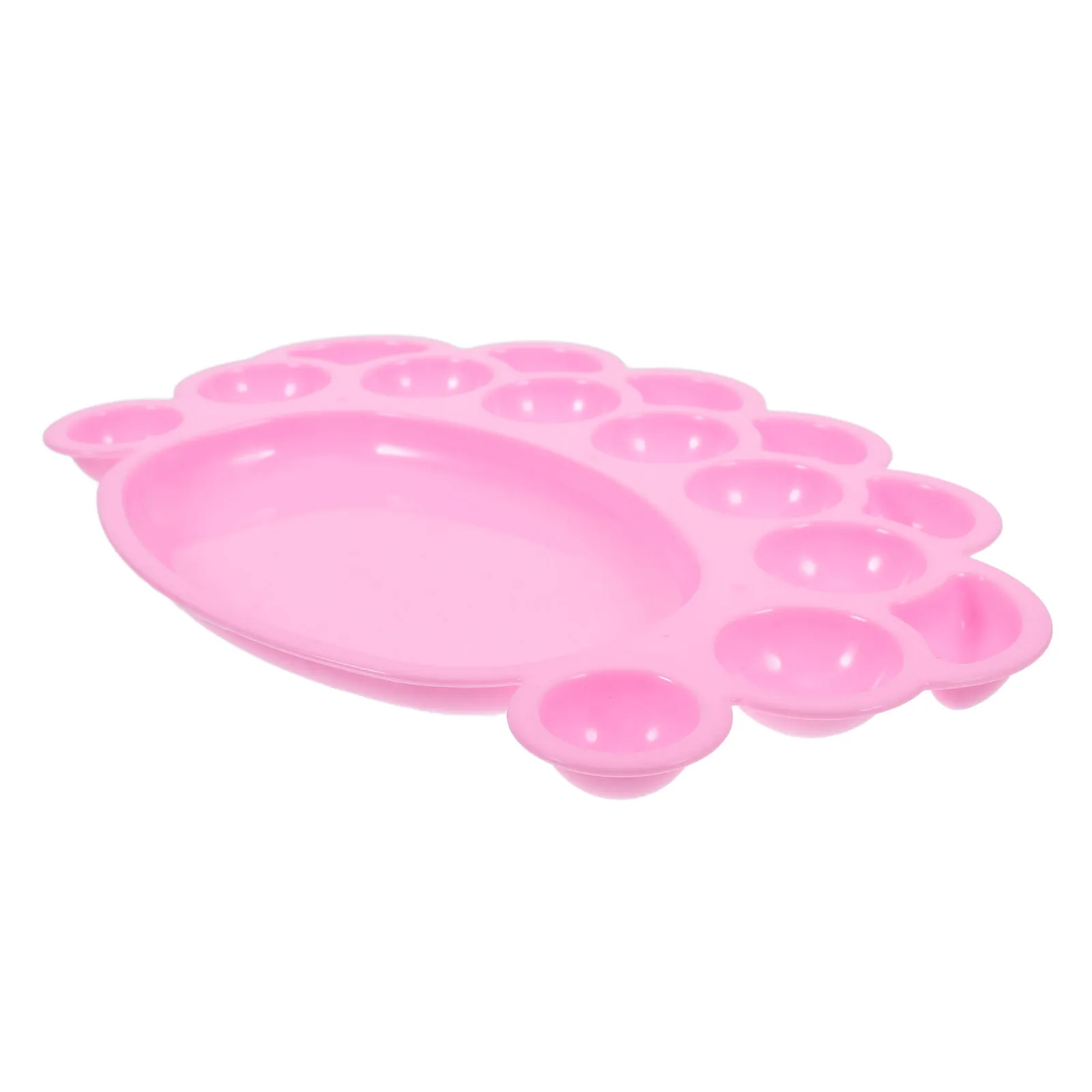 Pink Foot Print Paint Palette Kids Plastic Artist Palette Acrylic Watercolor Gouache Mixing Tray Creative DIY Art Painting Tray