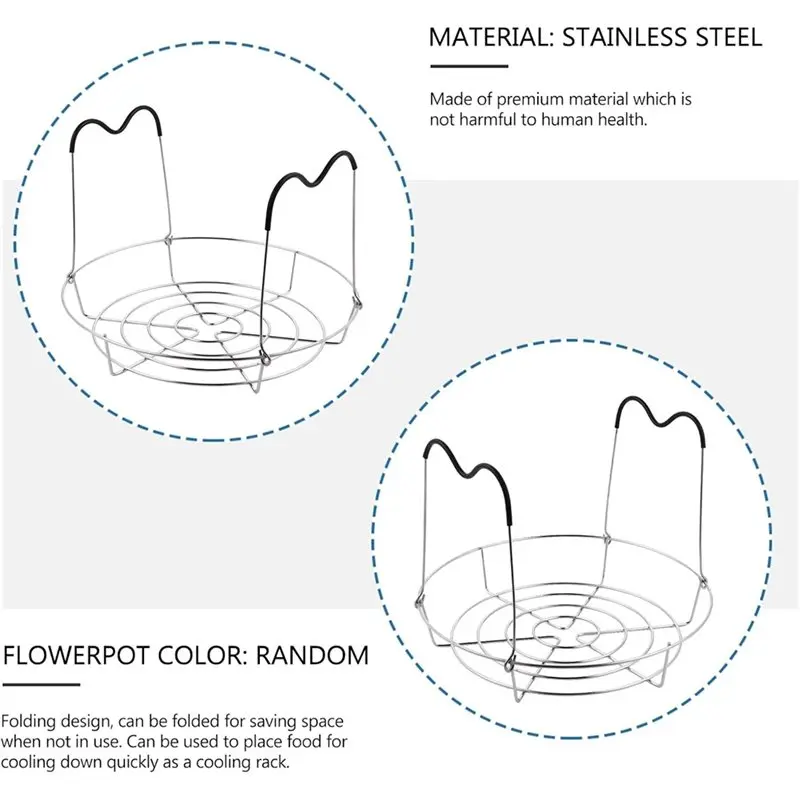 LLCS-Large Space 304 Stainless Steel Canning Rack+ Jar Lifter Tong With Nonslip Design Cooling And Water Bath Rack