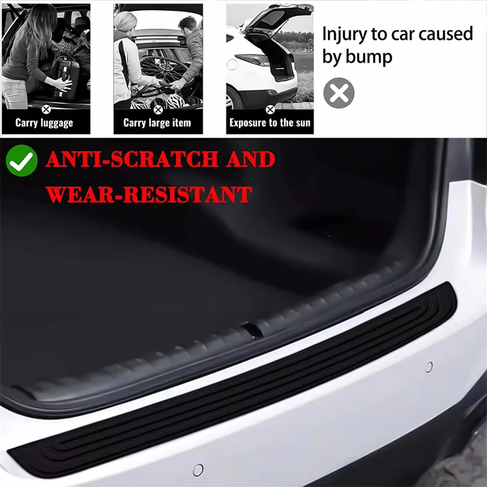 Anti-scratch Car Trunk Door Sill Plate Protector Universal Rear Bumper Guard Rubber Mouldings Pad Trim Cover Strip Car Styling