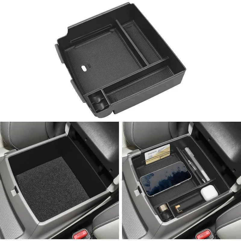 Center Console Organizer Compatible with Kia Carnival 2025 2024 2023 2022 Accessories Black ABS Plastic Material Armrest Seconda