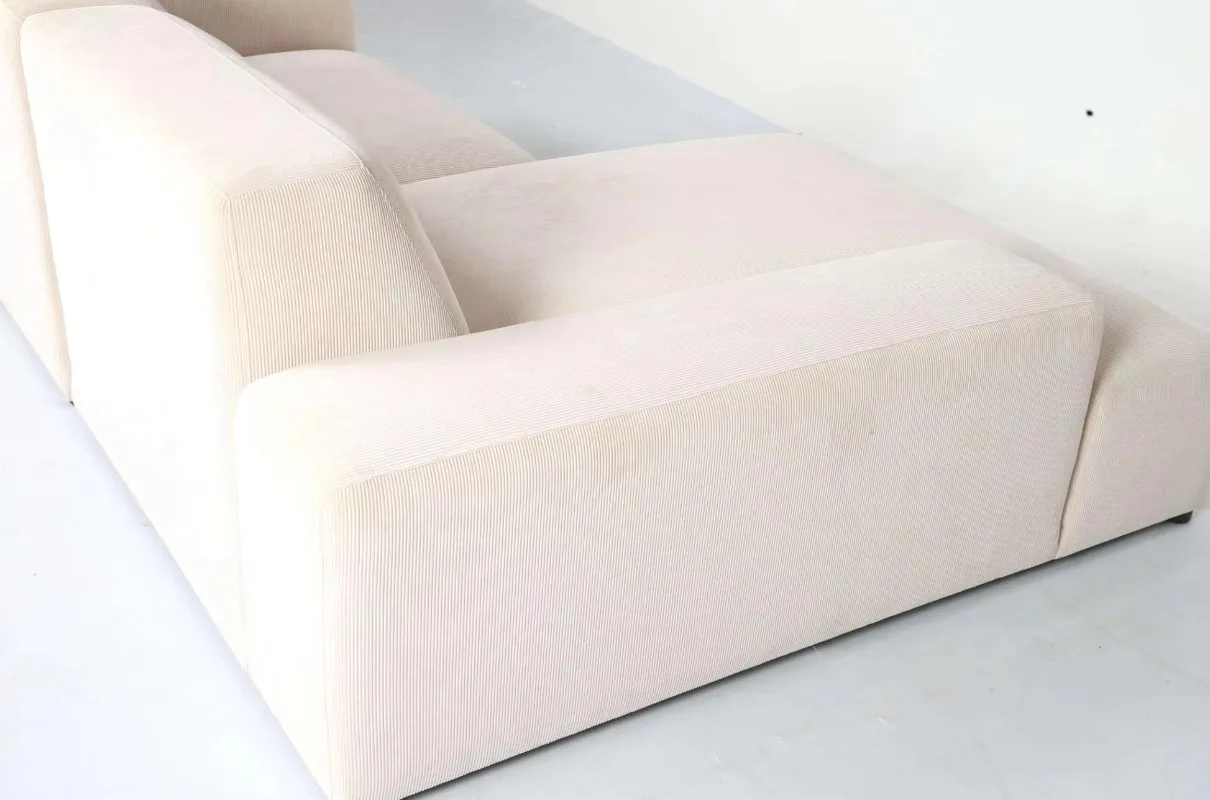 Large luxury L-shaped convertible combination sofa, down-filled modern sofa with ottoman, deep seat cloud sofa