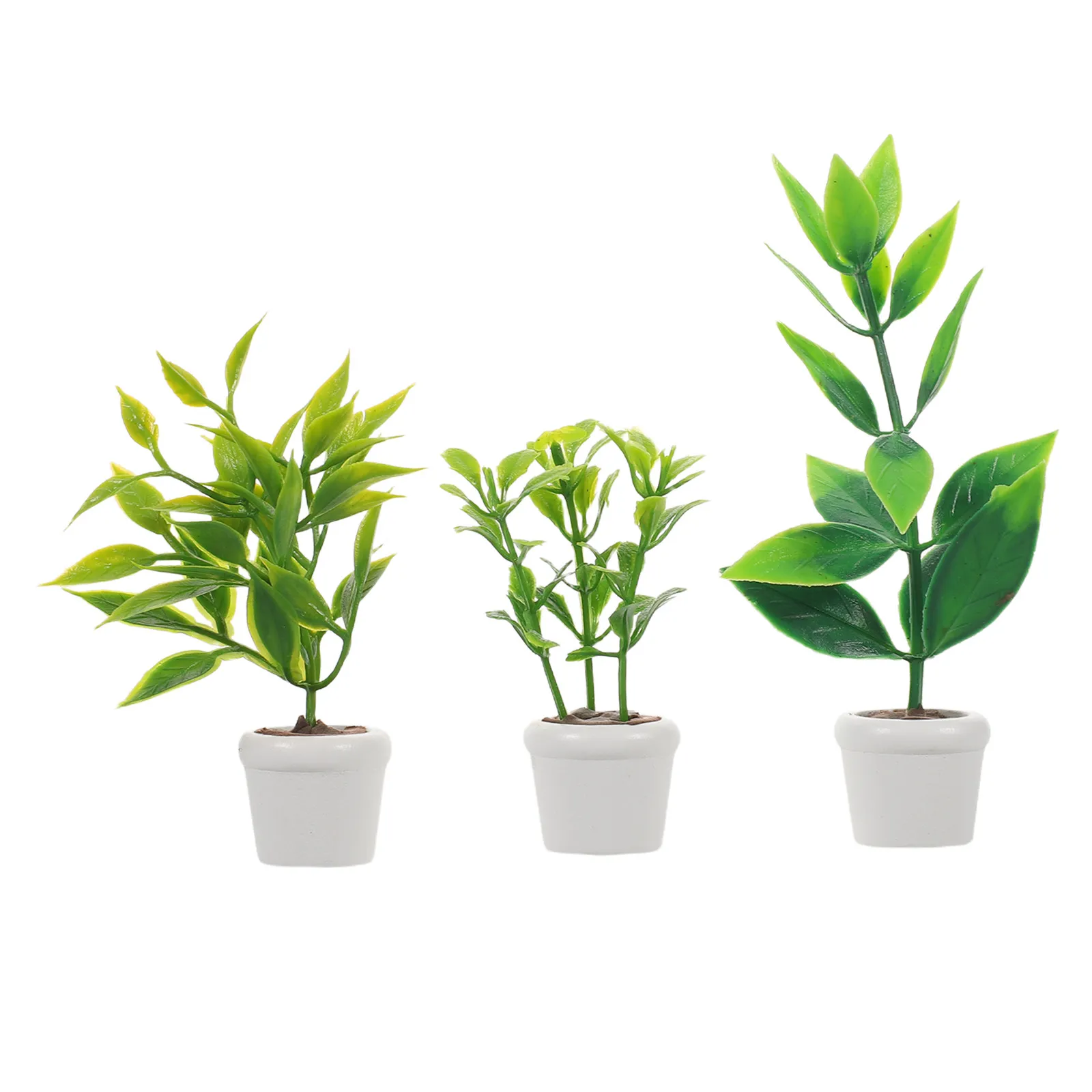 

3Pcs Mini Garden: Compact Artificial Mini Potted Plants for Dollhouse Accessories - Lifelike Greenery Micro Landscape Terrarium