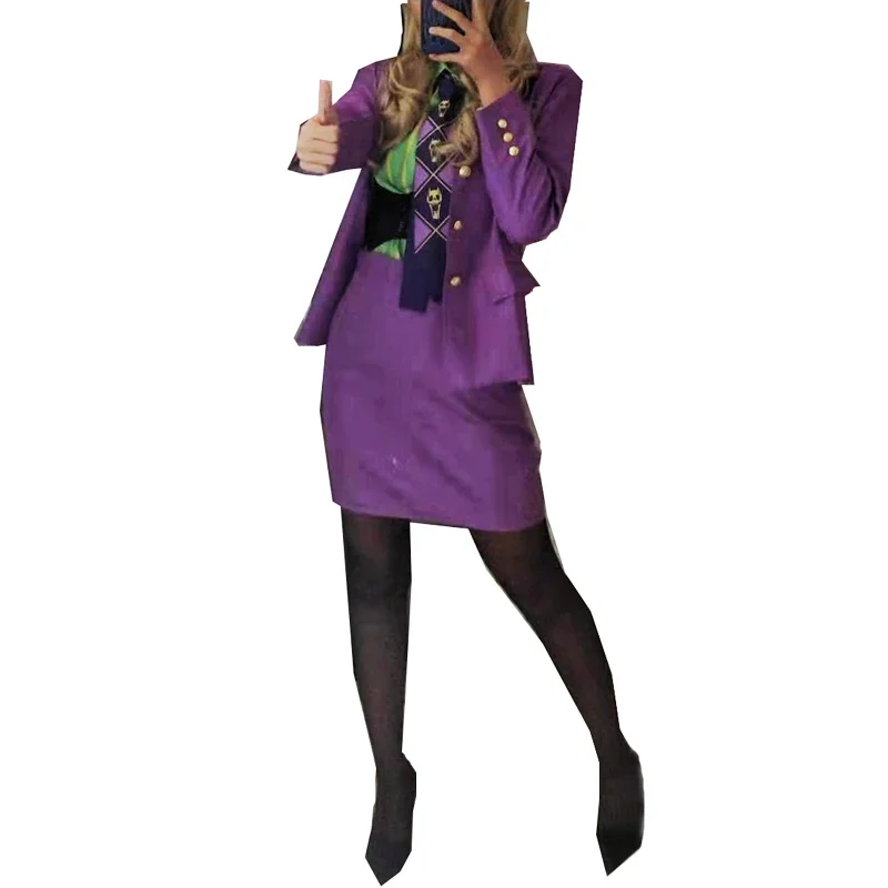 

JoJo's Bizarre Adventure Kira Yoshikage purple styles female version Halloween Cosplay Costume