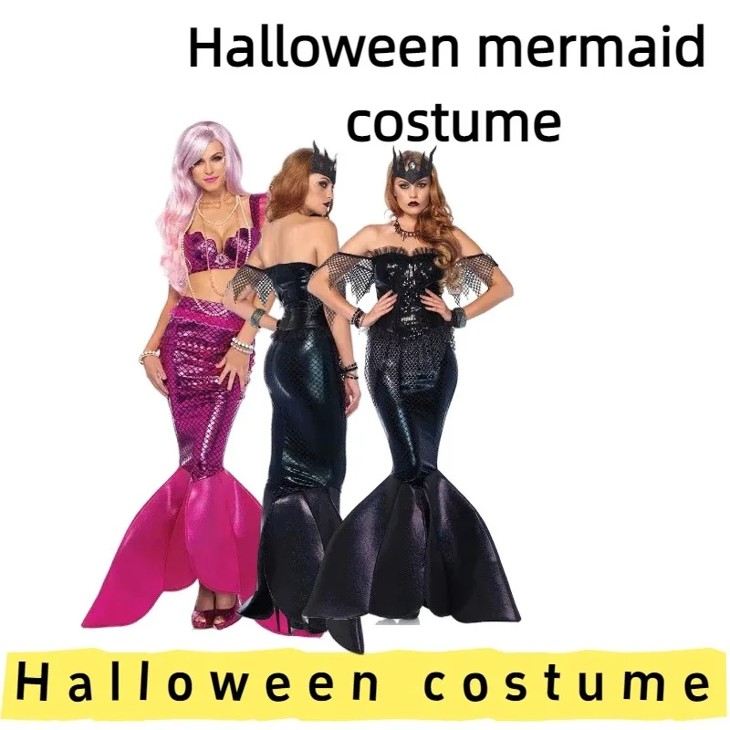 هالوين حورية البحر الساحرة زي تأثيري المرحلة ثوب مسائي فستان لحفلات الهالوين زي الأحداث تأثيري تجمع المرحلة