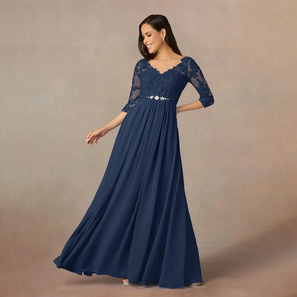 

Evening Dresses V Neck Half Sleeve Diamond Applique Ruffled Prom Dresses Formal Gowns Fancy Party Dresses فساتين سهرة