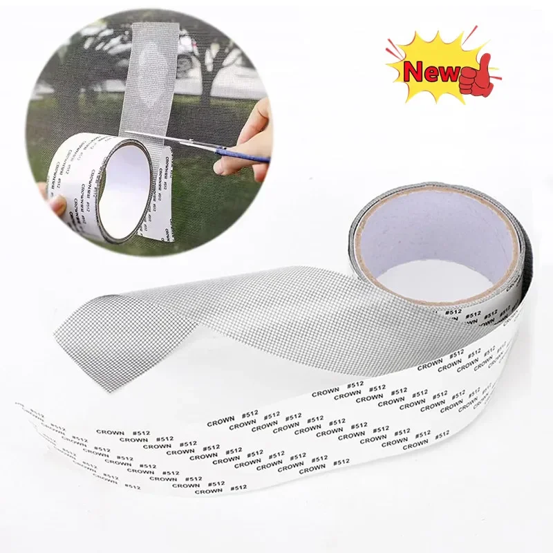 1Roll Window Mosquito Net Repair Tape Self Adhesive Window Screen Repair Patch Strong Anti-Insect Fly Mesh Broken Holes Repair