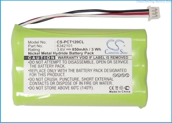 

Cameron Sino 3.6V 850mAh Cordless Phone Battery 6342101, 63421-01 for Plantronics CT11, CT12