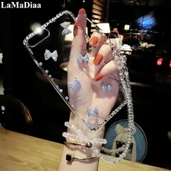 Transparent Soft TPU Cover for Samsung Galaxy, Glitter Bling, Rhinestone Bow, Luxury Case, S23 Ultra, S24, S21, S22 Plus, Note20