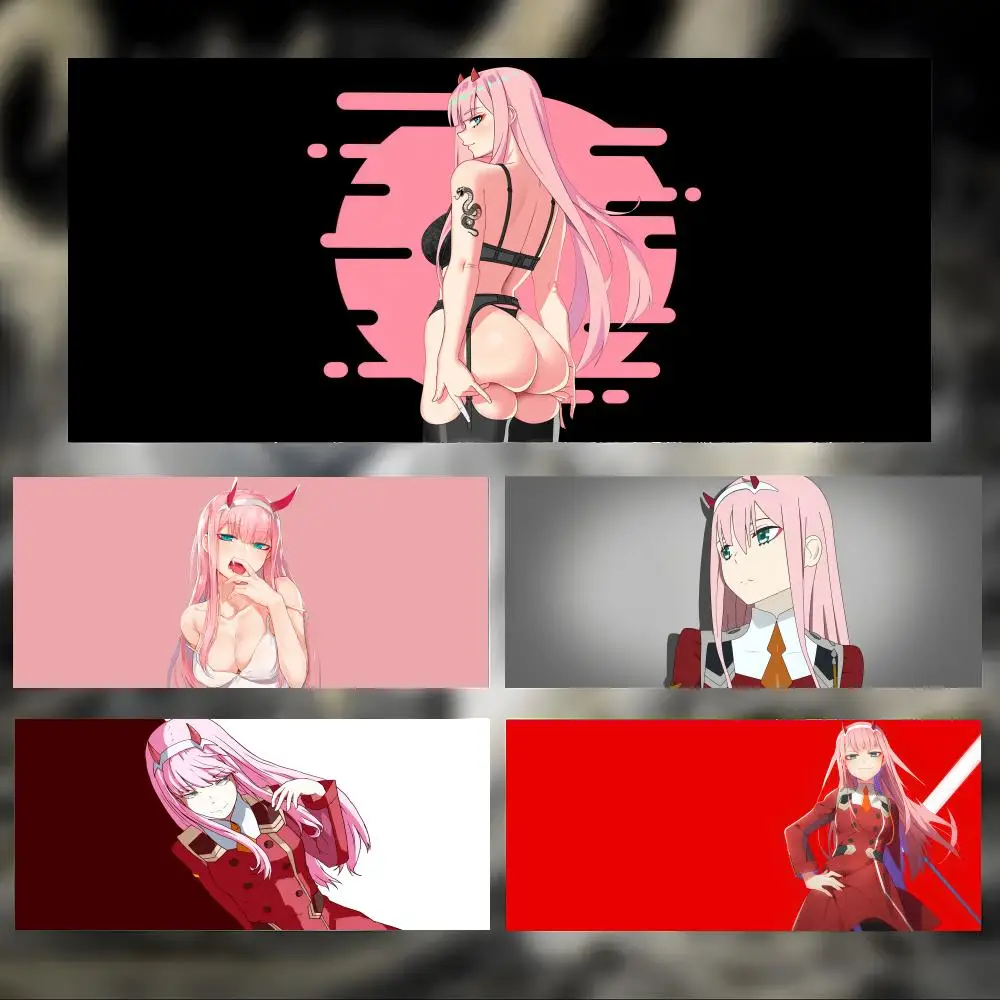 Niedliches Anime Zero Two 002 D-DARLING in the FRANXX Mauspad Großes Dickes Schreibtischpad mit Genähten Kanten Gaming-Mausmatte für PC
