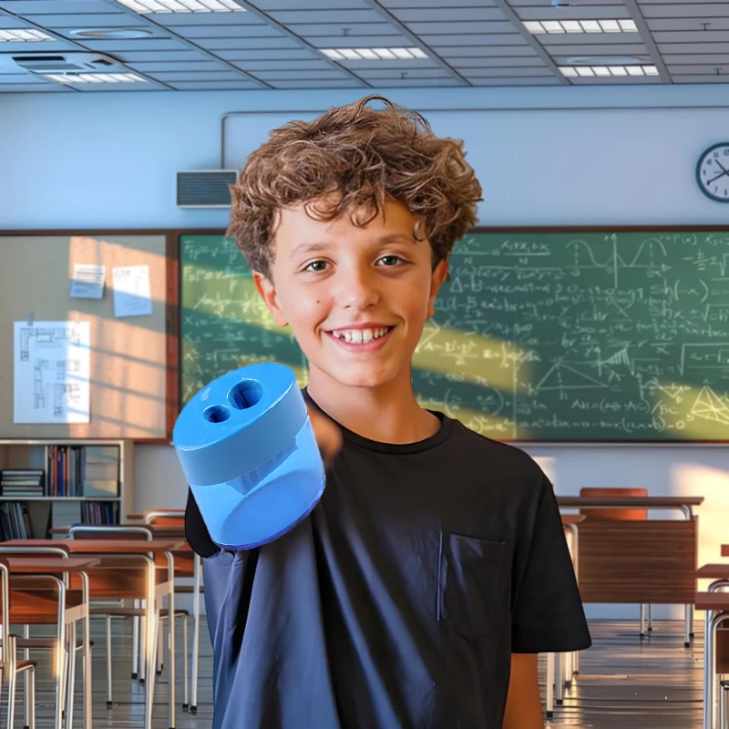 12 Piece Multipurpose Pencil Sharpeners, Dual Hole Design, Lidded Portable Colorful Handheld Sharpener