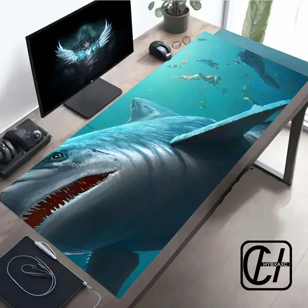 

Ferocious shark Mouse Pad Large Computer Accessories Office Game Table Mats XXL Anti-slip Gaming Keyboard Mousepads Desk Pads