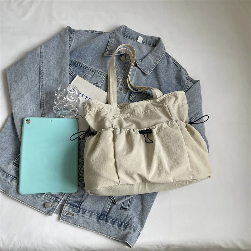 1 Piece Large Capacity Tote Bag fashion Shoulder Canvas Bag Work Commuting Bucket Bag