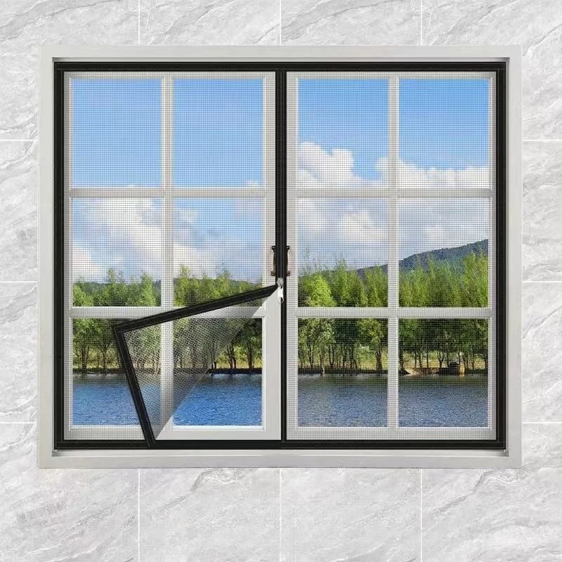 1 Piece, Customizable Screen Window, Home Self Installed Mosquito Net, Self-adhesive Screen Window, Zipper Style, Black