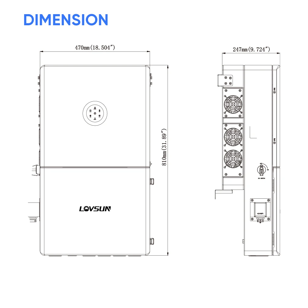 Us Version 120V 240V Solar Inverters 12kw 10kw 8kw 3-Phase Hybrid Solar Power Split Inverter Lithium Battery MPPT Controller