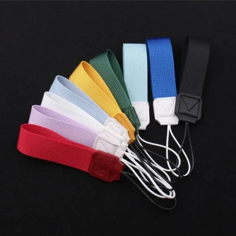 Custom LOGO Webbing Keychain Wrist Strap Blank Coffee Cup Lanyard Portable Short Rope Personalized Text Polyester Ribbon Keyring