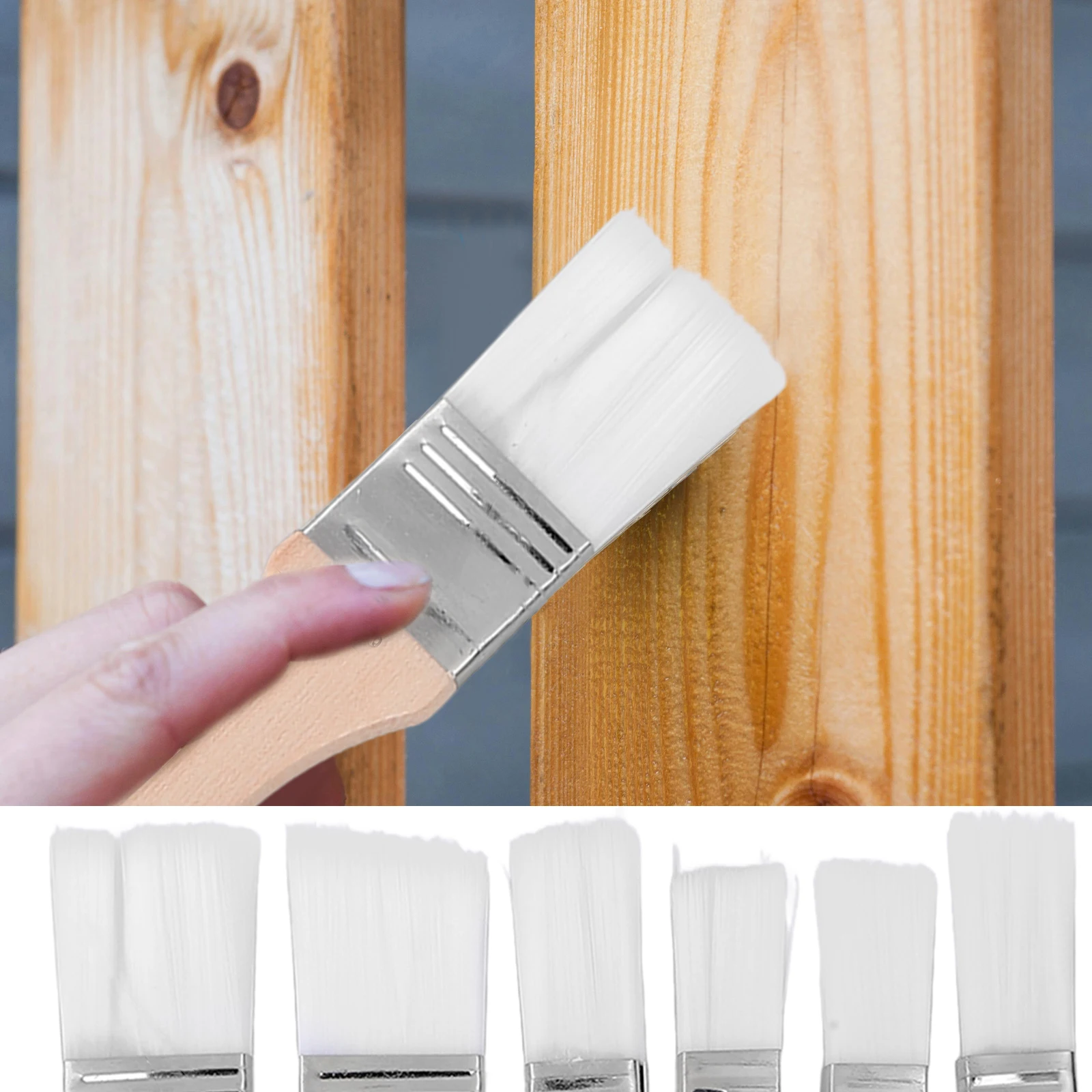 

6pc Paint Brush Set Durable Chip Brushes for Adhesives Touchups Furniture Painting Tool Round Head Car Restorer Sash Non Toxic