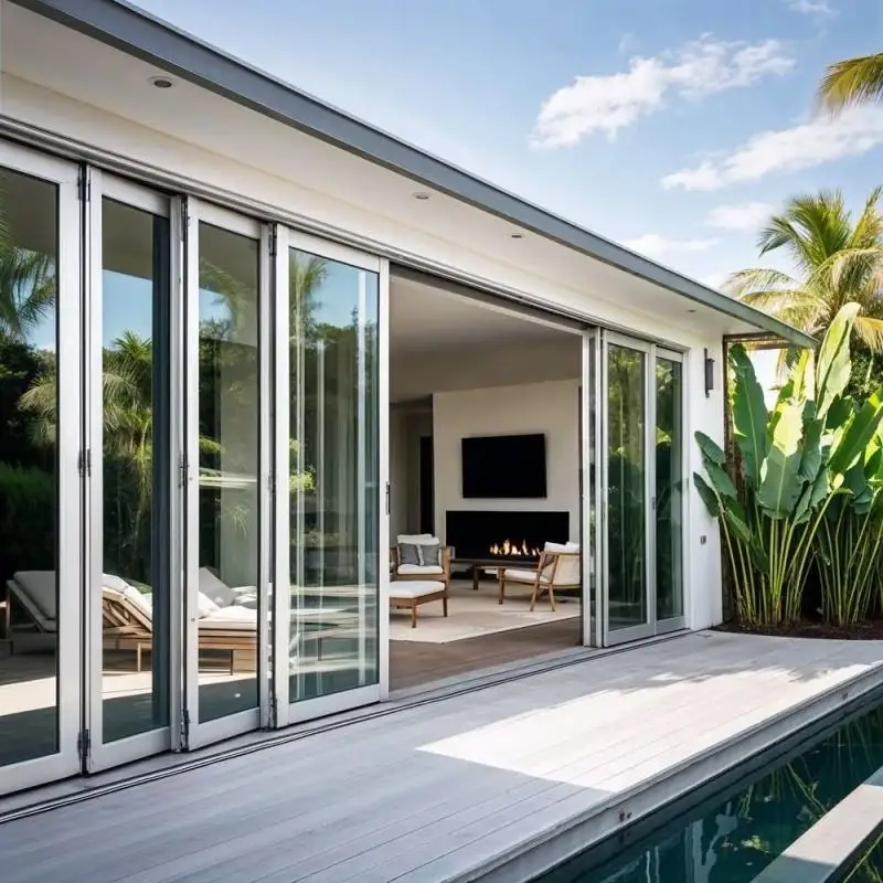 Commercial High End Heavy Duty Sliding Door Anti Theft Thick Aluminum Frame Tempered Glass Door Multi Track Design Sliding Door