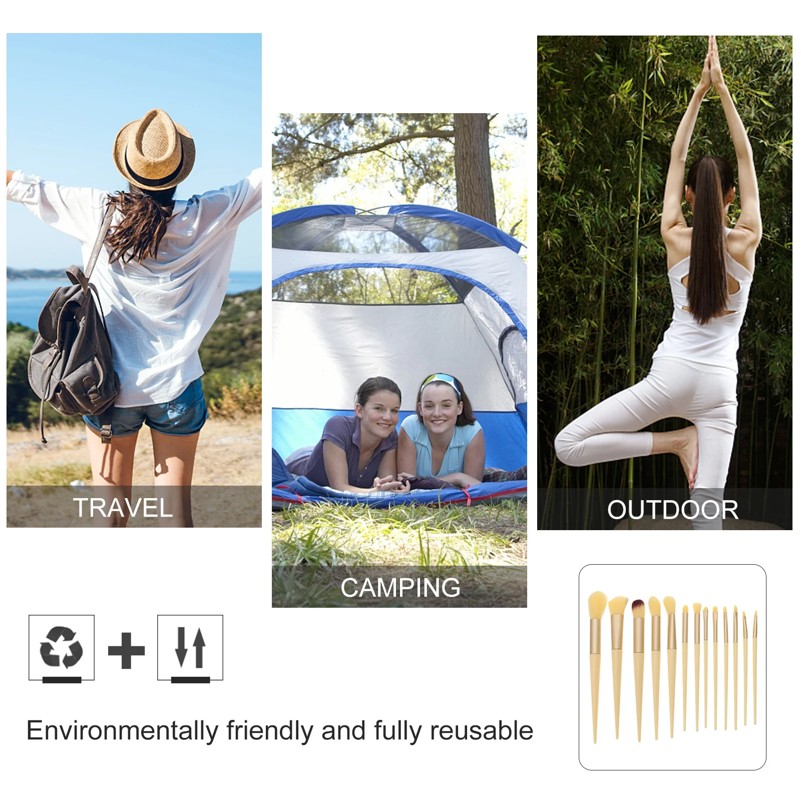 1Set Makeup Brush Set Artificial Fiber Supple Blush Powder Brush Portable Tools for Professional Travel Use