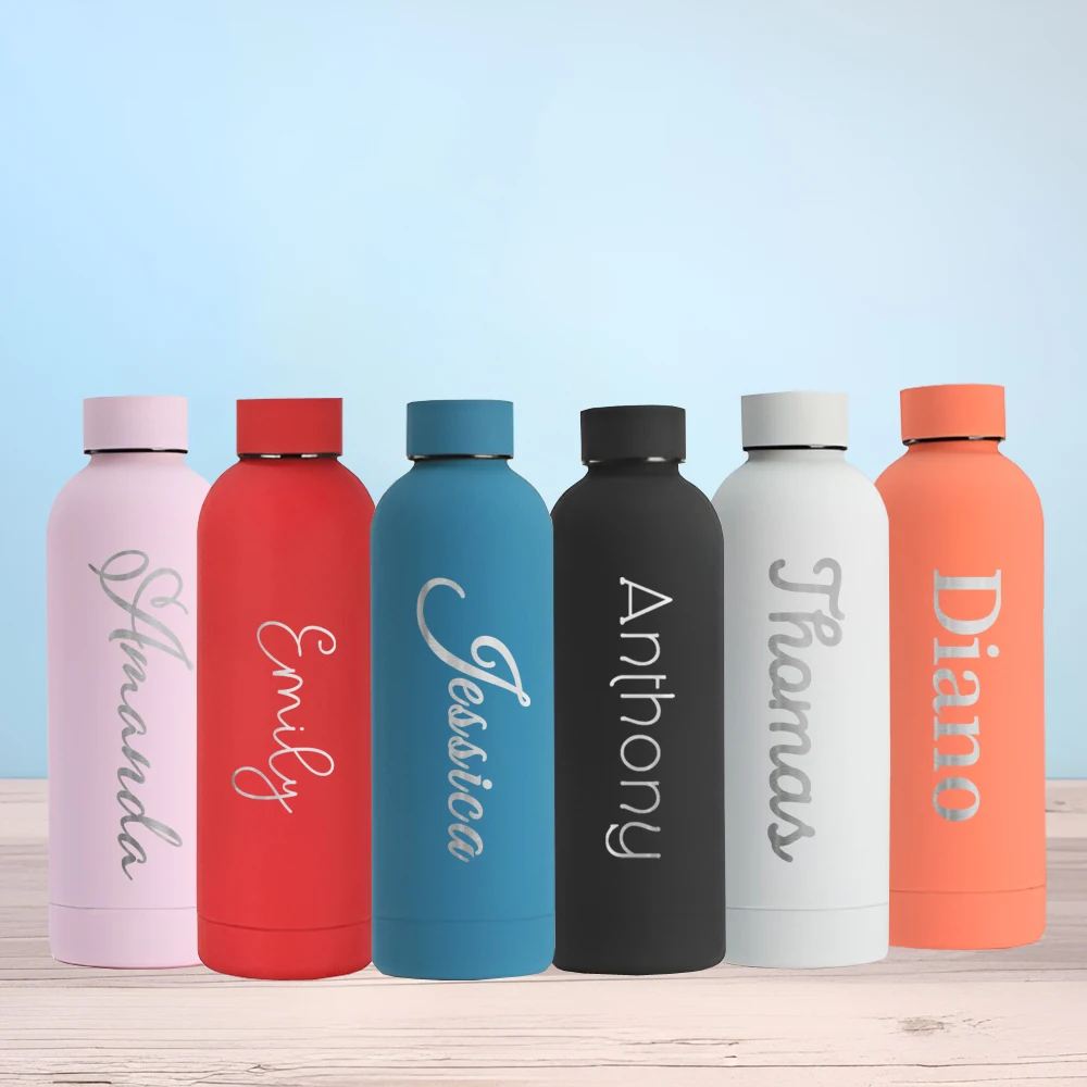 

Custom Thermal Water Bottle 500 ml Engraved Name Stainless Steel Thermal Water Bottle Gifts for Bridesmaids Children