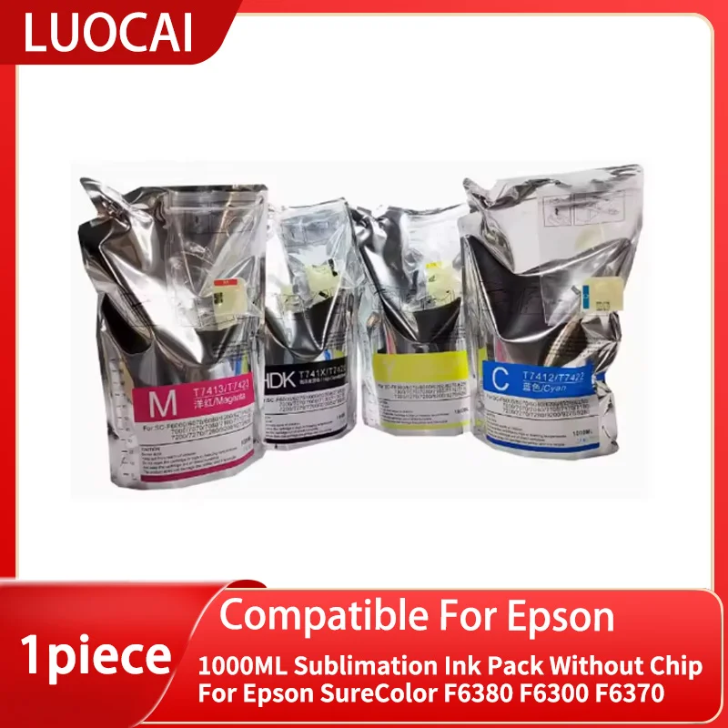 Paquete de tinta de sublimación de 1000ML sin Chip para impresora Epson SureColor F6380 F6300 F6370 3c venta flash