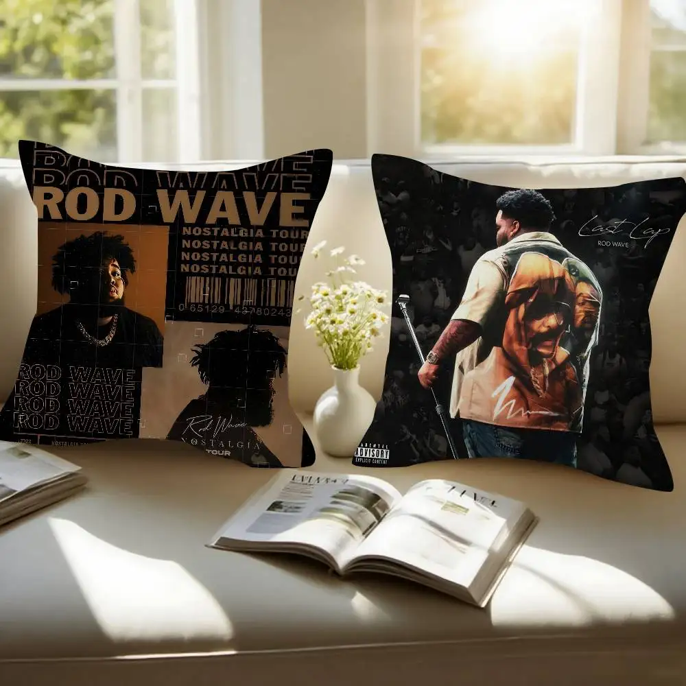 Hip Hop Rapper Rod Wave Double-sided Printed pillow cover Short plush Suitable living rooms bedrooms sofas throw cushion cover