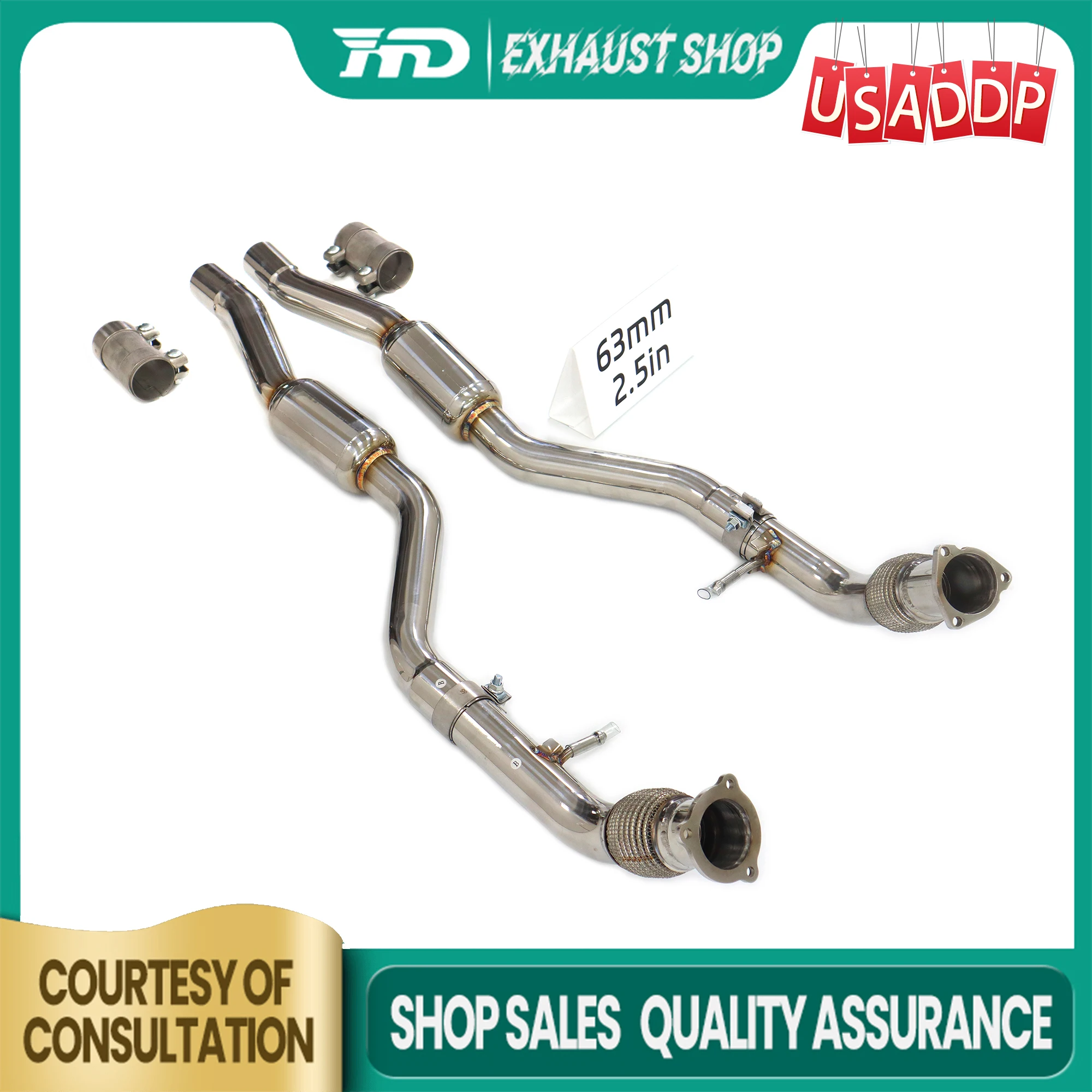 

SS304 Middle pipe for Audi SQ5 B8 3.0T High precision Muffler Exhaust system Non-destructive installation