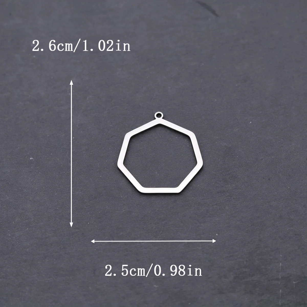 3pcs Stainless Steel Heptagon Charms Hollow Geometric Frame Pendant for DIY Jewelry Making Necklace Earrings Bracelet Wholesale