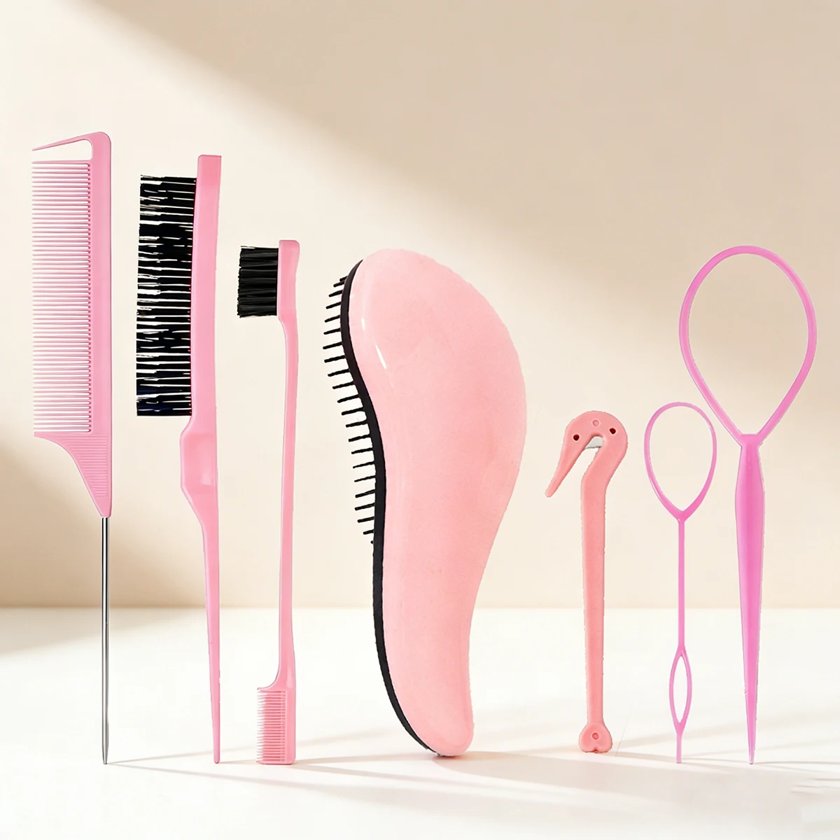 7pcs professional hair styling set, scalp massage and cleaning, suitable for both dry and wet hair, special for real hair wigs