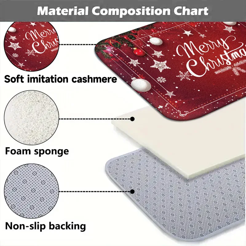 عيد الميلاد الكرة إبر الصنوبر المطبخ حصيرة ديكور المدخل شرفة المضادة للانزلاق الكلمة حصيرة غرفة نوم مدخل ممسحة زينة عيد الميلاد