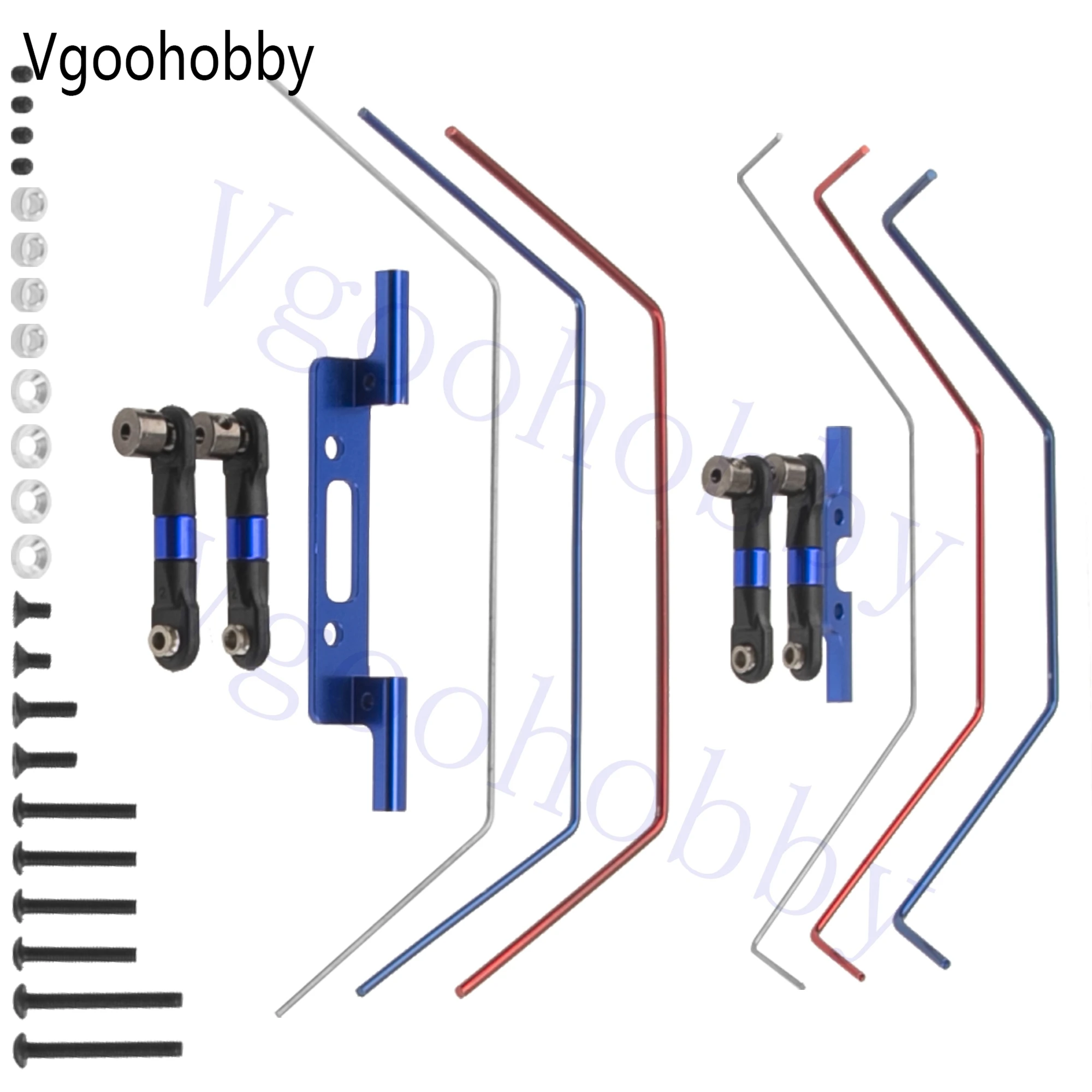 RC Sway Bar Kit Front & Rear Anti-Roll Bar Wide Sway Bar for 1/10 Traxxas Slash 2WD RC Car