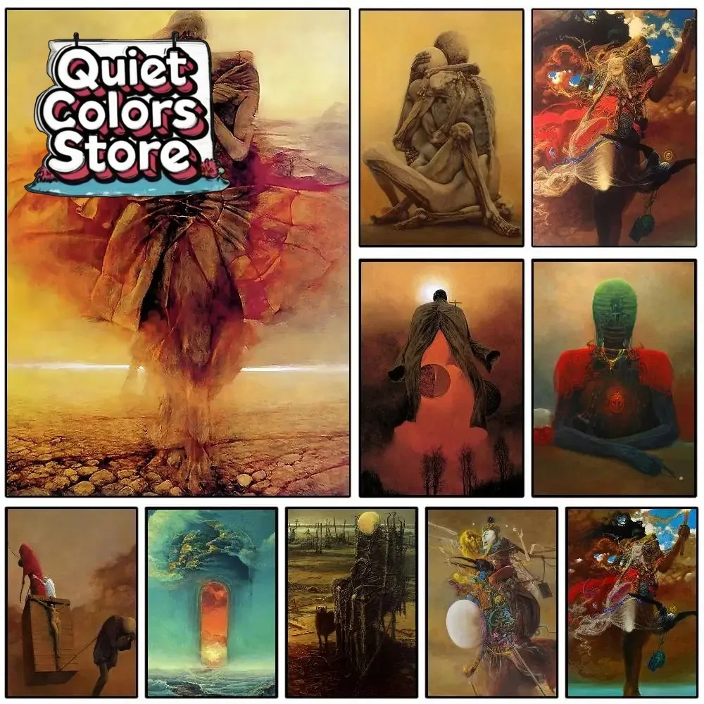 

(Магазин Quiet Colors) Набор для самостоятельной росписи без рамы: знаменитые сюрреалистичные произведения искусства от Здислава Бексинского, картина для украшения дома