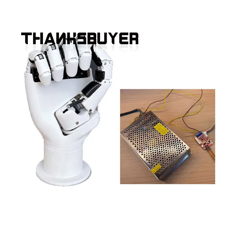 LA01 CyberHand 6DOF Intelligent Bionic Robot Hand, Open‑Source Mechanical Hand 5V Power Supply for Education Research (Left Hand