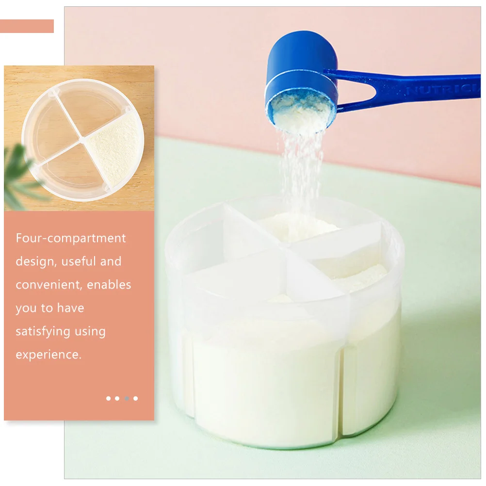 

2 pcs Rotating Four-Compartment Baby Formula Dispenser Milk Powder Storage Container Leak-Proof Travel Essential Food Storage