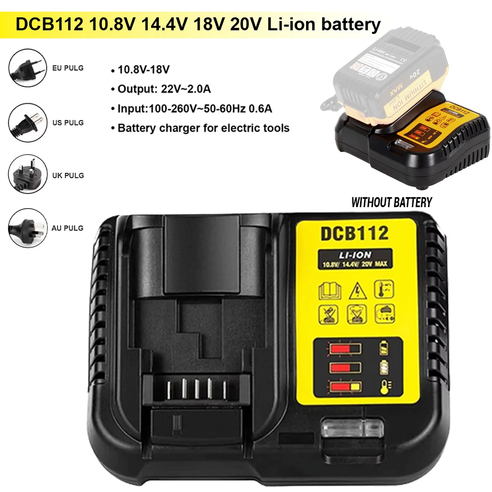 

DCB112 Battery Charger Replacement Lithium battery charger DCB206 DCB205 DCB204 DCB203 DCB120 for Dewalt 20v Battery