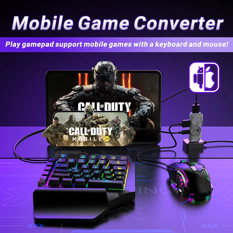 M9 Mobile Games Converter Kit Gamer Keyboard Mouse Combo Bluetooth Gaming Controller Adapter Compatible With Android Ios Direct