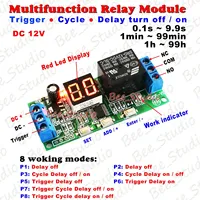 DC 5V 12V 24V Digital LED Display Multifunction Relay PLC Trigger Turn ON/OFF Cycle Timer Module Programmable Delay Time Switch