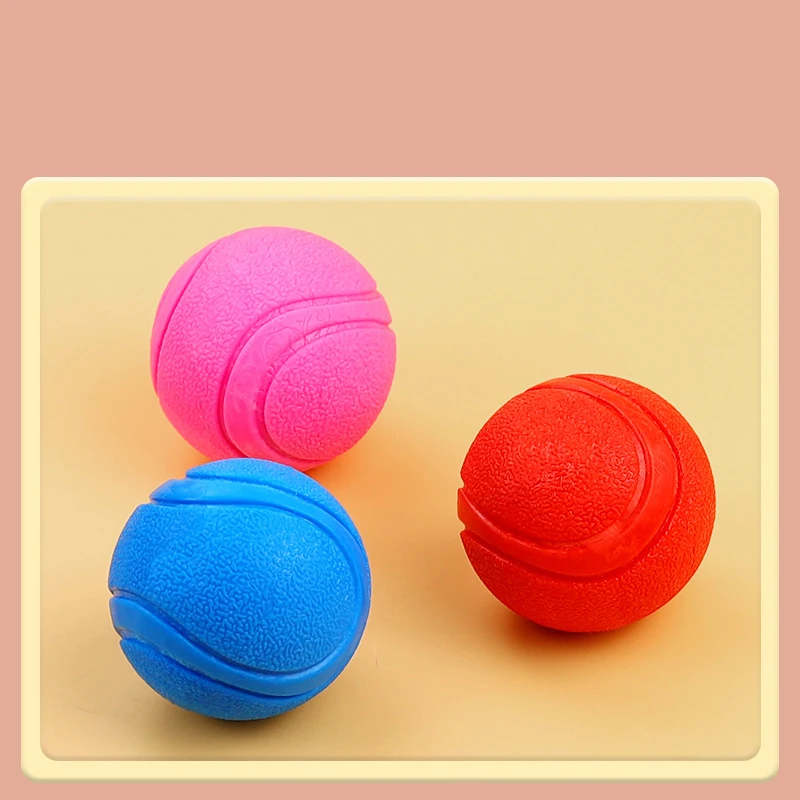 HOOPET Dog Toy Rubber Ball Bite-resistant Ball Toy for Dogs Puppy Teddy Pitbull Red Color Solid Ball S-XL Pet Supplies