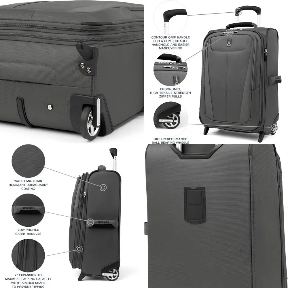 

22-Inch Expandable Softside Upright Carry-On Luggage, Lightweight, Shadow Grey