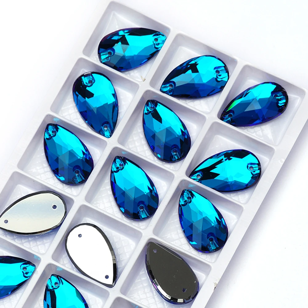 PUBRILEX Glas K9 Strasssteine zum Aufnähen mit abgeschrägten Kanten, Kristalle, Glitzersteine zum Aufnähen für DIY-Kleidung, Kleider und Bekleidung. – Detail 5