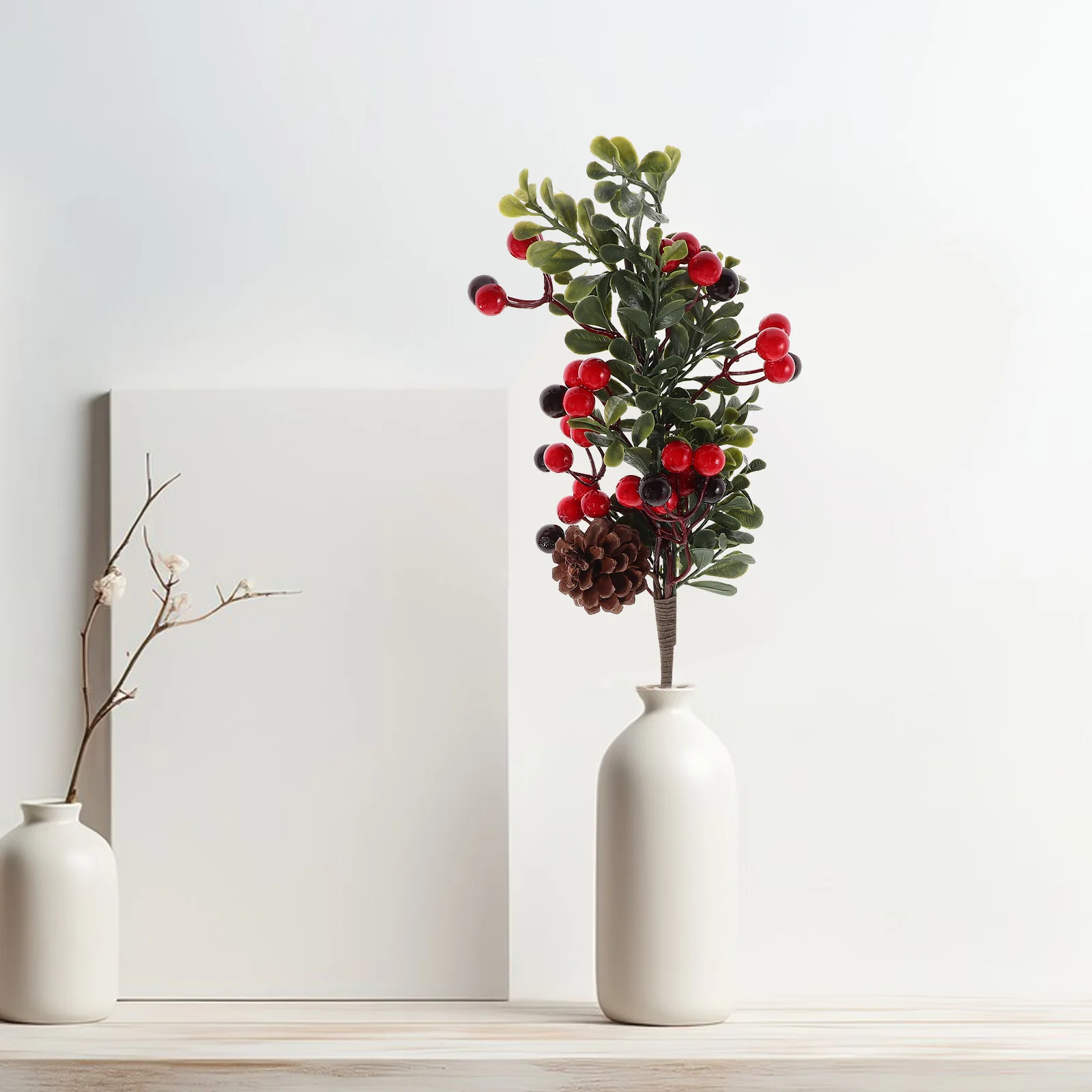 

Christmas Decoration Picks Artificial Red Berry and Pine Cone Branches for Holiday Home Decor Wreath Garland Craft Centerpiece