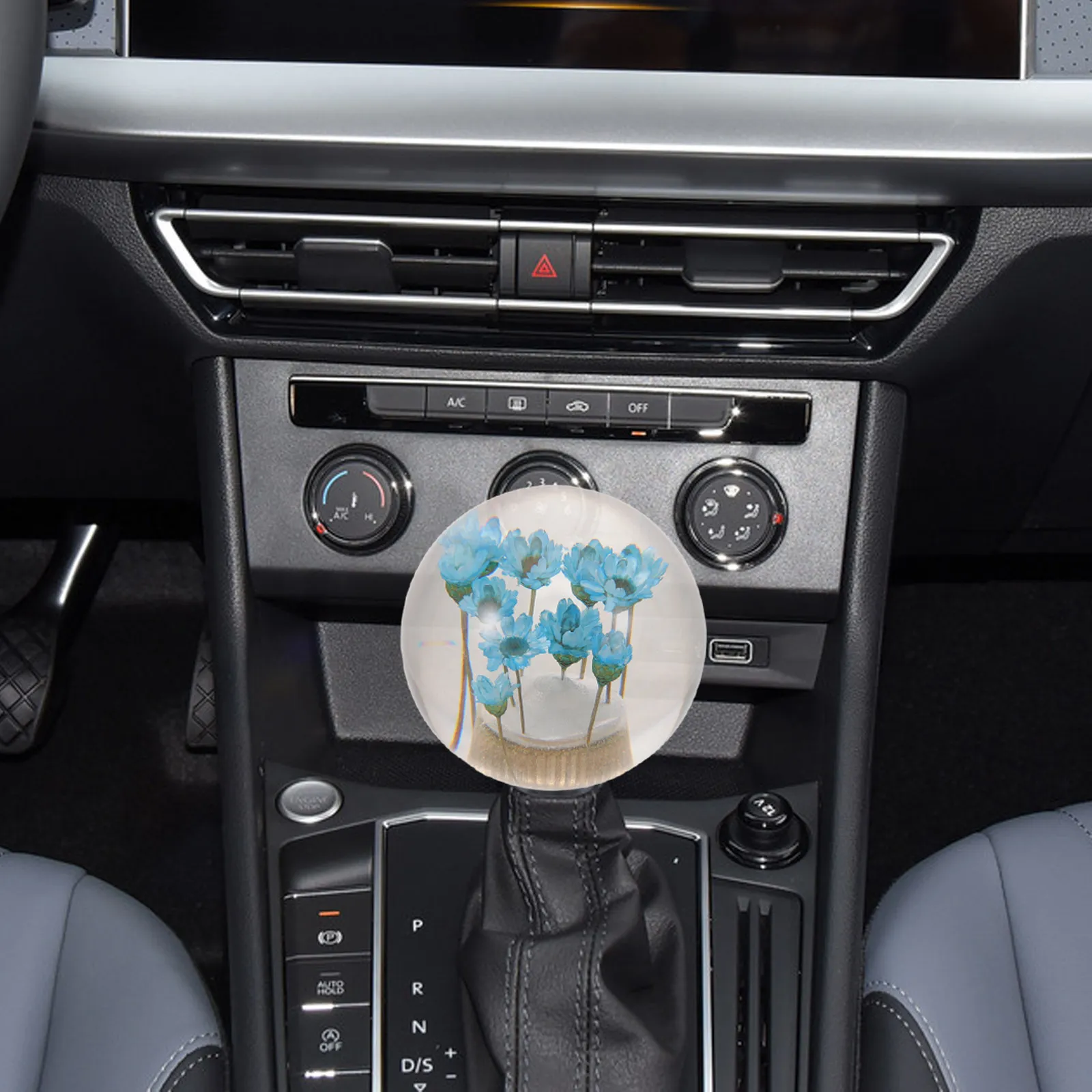Car Gear Stick Handle Resin Flower Round 54Mm Spherical Shift Knob Replacement Grip Vehicle Modification Gear Lever