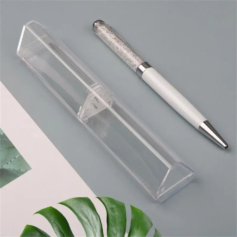 Y5LB 10 Pcs Pen Storage Container Triangular Single Pen Case Plastic Pen Boxes Empty Bulk Case Collection Set for School