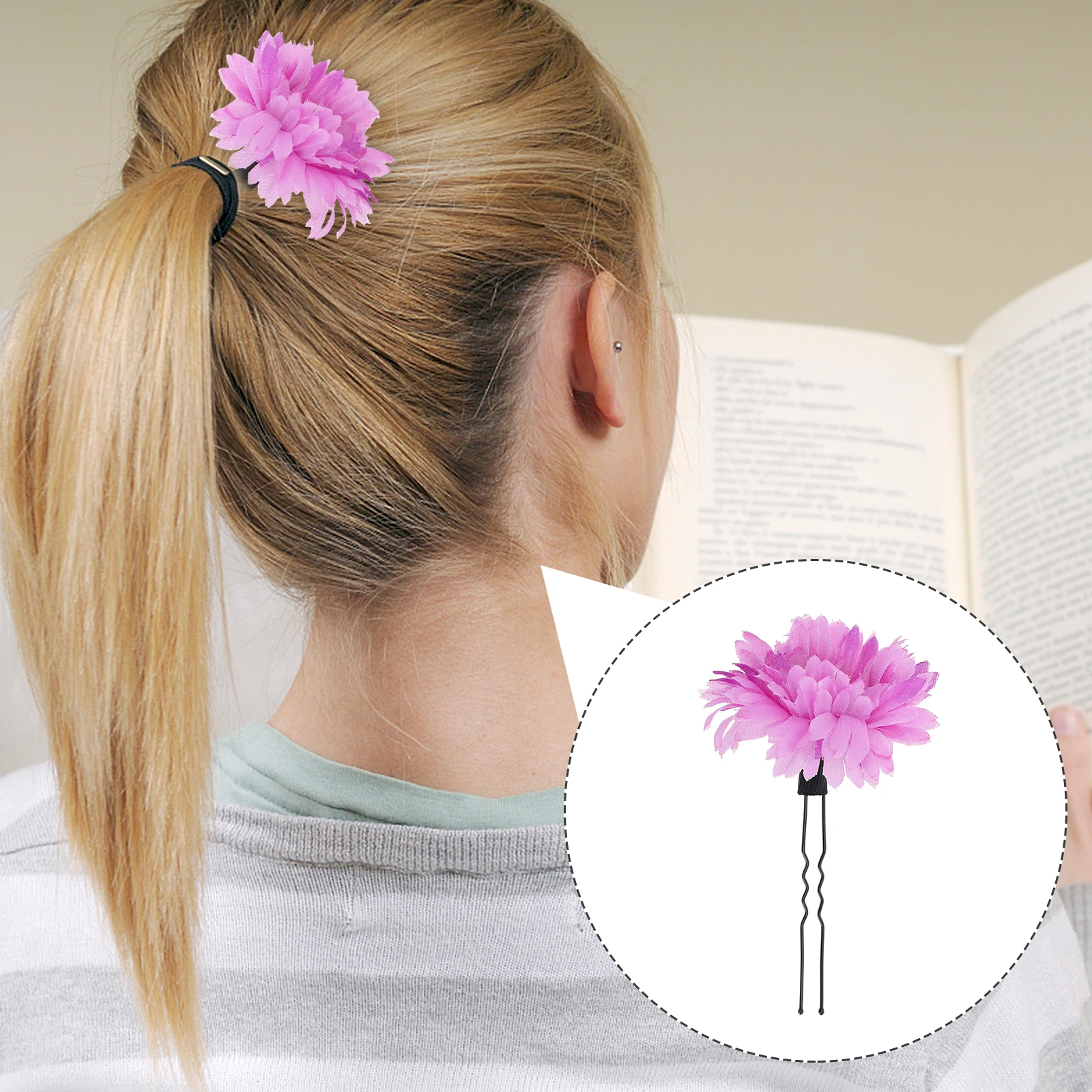 

Chrysanthemum Headdress Set Female Decorative Wear Hair Accessories for Girls Japanese Style Flower Supply Preserved