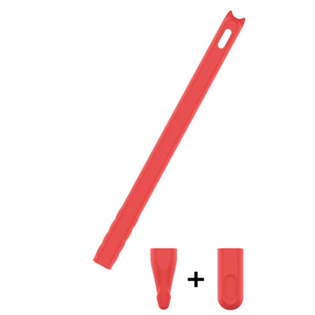 

3 pcs Silicone Case For Stylus Pen Nib Cover Protective Cap Anti-Scratch Roll Protection Pencil Holder Red Accessory For Tablet