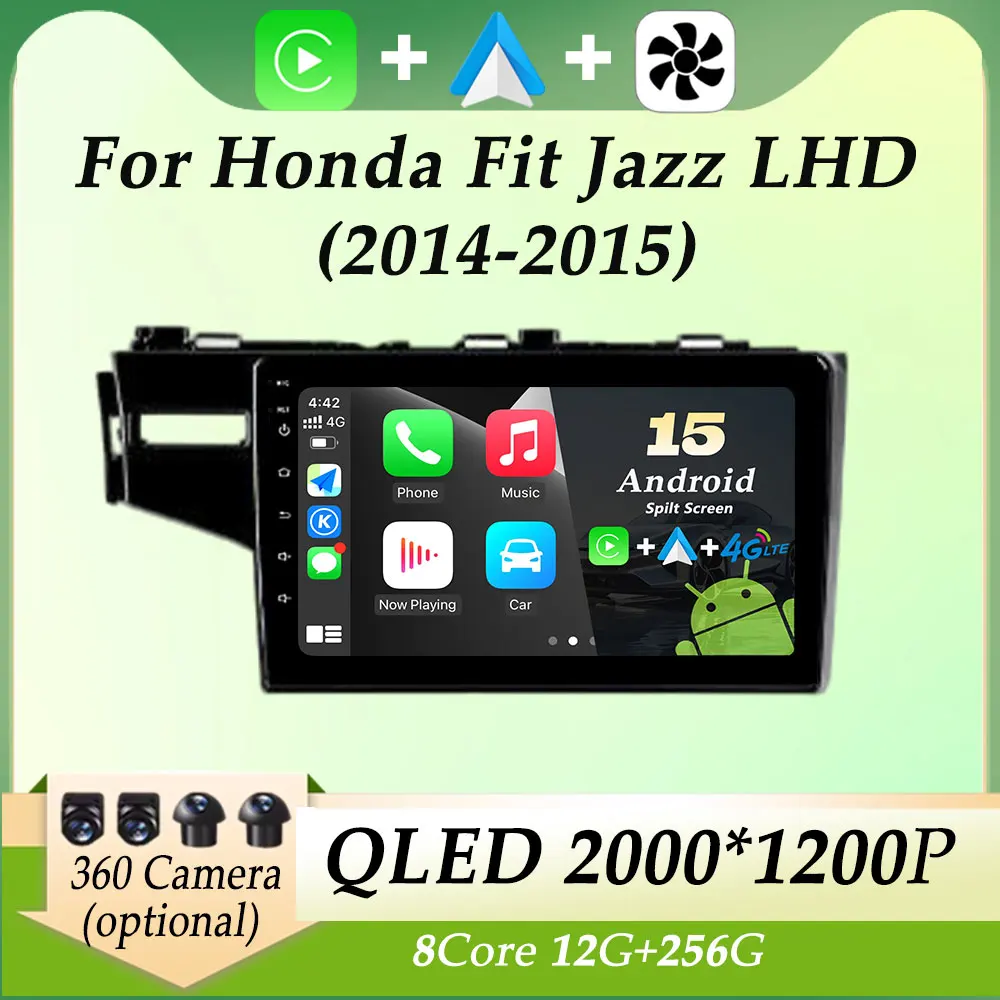 

Car Radio Video Audio Multimedia Player for Honda Fit Jazz LHD 2014 - 2015 Carplay GPS Navigation Split Screen QLED Screen WIFI