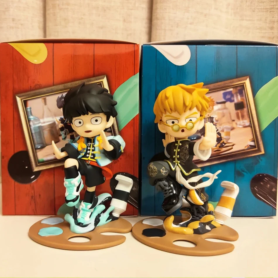 Mob Psycho 100 Anime Figuren Gk Reigen Arataka Q Edition Kawaii Sitting Palm Series Modellpuppe Desktop Ornamente Sammlerspielzeug